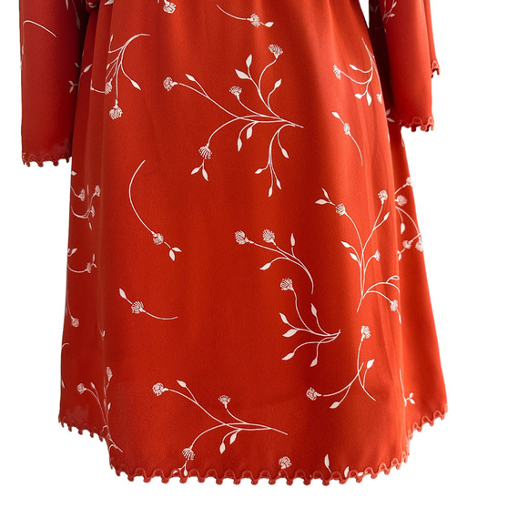 Joie Dakoda Minimalist Floral Print Dress Autumn Orange XXS - Picture 11 of 16